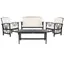 Fontana Black and Beige 4-Piece Acacia Wood Outdoor Set