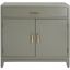 Nigel Dark Grey Brass 2-Door 1-Drawer Accent Cabinet