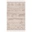 Hand-Woven Nomadic Motif Square Rug in Natural/Ivory - Wool & Viscose Blend