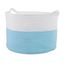 Extra-Large Blue and White Cotton Rope Kids' Storage Basket