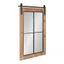 Rustic Brown Wood Windowpane Framed Wall Mirror