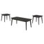 Carey Black Mid-Century Modern 3-Piece Rectangular Coffee and End Table Set