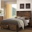 Oak Queen Bed with Storage and Upholstered Headboard