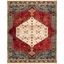 Ivory and Blue Traditional Synthetic 8' x 10' Area Rug