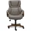 Gray Bonded Leather Executive Swivel Office Chair with Fixed Arms