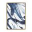 Sylvie Indigo Blue Abstract Canvas Wall Art with Gold Frame