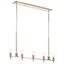 Torvee Nickel Textured 5-Light Linear Chandelier with Geometric Design