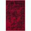 Chic Red Synthetic 30" Hand-Knotted Easy Care Rectangular Rug