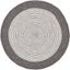 Charcoal and Ivory Round Braided Wool Area Rug, 3'