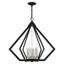 Prism 6-Light Black and Nickel Steel Chandelier