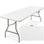 8ft White Heavy Duty Plastic Folding Table with Handle