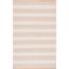 Beige and Gold Striped Wool Cotton Flat Woven Rug