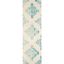 Ivory and Light Blue Hand-Tufted Wool Runner Rug