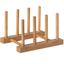 Set of 2 Bamboo Wooden 3-Grid Dish Drainer Racks