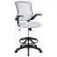 White Mesh Ergonomic Drafting Chair with Adjustable Foot Ring