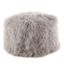 Fog Grey Mongolian Wool Lamb Fur Pouf Ottoman 26"x19"x16"