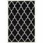 Black and Ivory Geometric Wool Flat Woven Area Rug