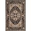 Elegant Floral Black and Natural Hand-Knotted Wool Area Rug