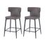 Gray Faux Leather and Iron Frame Counter Stool with Footrest