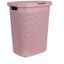 Pink Wicker Upright Laundry Hamper with Lid