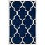 Navy/Ivory Handmade Geometric Wool Area Rug - 3' x 5'