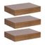 Rustic Brown 12" Wood Floating Accent Shelves, Set of 3