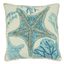 Aqua Blue Starfish Cotton Square Throw Pillow