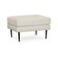 Sandstone Fabric Ottoman with Black Metal Legs