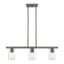 Clarion 30'' Black Chrome Linear Chandelier with Clear Glass Shades