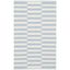 Ivory and Light Blue Striped Cotton Flat Woven Rug