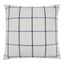 20" White and Blue Plaid Cotton Square Throw Pillow