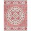 Handmade Tufted Wool Round Rug in Red/Beige - 8' x 10'