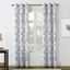 White Floral Medallion Sheer Grommet Curtain Panel