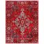 Antique Elegance 8' Round Red Synthetic Easy-Care Area Rug