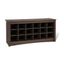 Espresso 18-Cubby Shoe Storage Bench with Seating