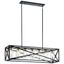 Moorgate 48" Black Steel Cage Linear Chandelier with Clear Glass