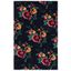 Handmade Black Floral Wool Rectangular Area Rug 3' x 5'