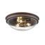 Elegant Rubbed Bronze Glass Bowl Flushmount Ceiling Light, 14"