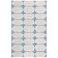 Ivory and Blue Handmade Abstract Wool Rug, 4' x 6'