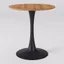 Contemporary Round Marble & Wood Bistro Dining Table