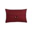 Red Woven Button Accent Lumbar Pillow Cover 13" x 20"