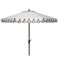 Ivory and Navy 9ft Polyester Auto Tilt Patio Umbrella