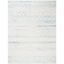 Ivory and Aqua Hand-Knotted Synthetic Area Rug