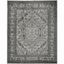 Silver and Black Medallion Synthetic 8' x 10' Rug