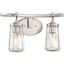 Poleis Brushed Nickel 16" Cylinder Wall Bath Vanity Light with Clear Glass