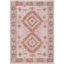 Elegant Red and Beige Rectangular Easy-Care Outdoor Rug - 4' x 5'7"