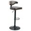 Tall Black Adjustable Swivel Barstool with Leather Seat