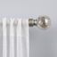 Adjustable Silver Sphere Curtain Rod with Acrylic Finials