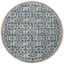 Navy Blue and Ivory Hand-Tufted Wool 6' Round Area Rug