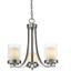 Willow Elegance 16" Brushed Nickel 3-Light Chandelier with Glass Shades